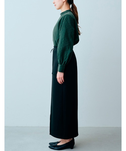 「IEDIT」 長袖ブラウス LARGE グリーン レディース_画像8