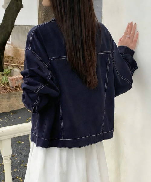 GEMEDA デニムジャケット gジャン 「26春新作」ステッチデザイン