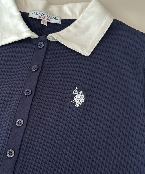 「U.S. POLO ASSN.」 半袖ワンピース M ブラック レディース_画像9