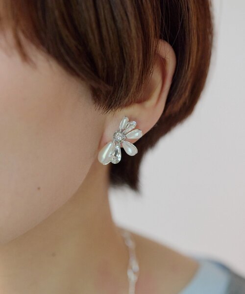agete（アガット） ピアス K10アンバー／ダイヤモンドピアス
