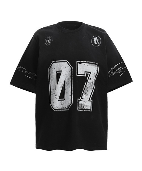 Ressaca（レサーカ） tシャツ オーバーサイズユーズド加工ナンバーロゴ