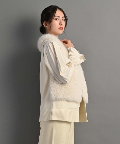 「RAW FUDGE」 ニットベスト M グレー レディース_画像8