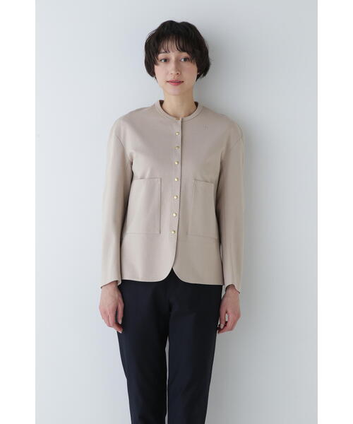 「human woman」 ノーカラージャケット MEDIUM ベージュ レディース_画像4