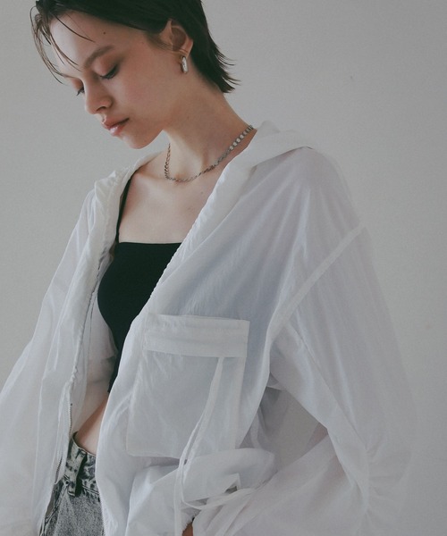 コート アウター 「EF(エフ)」シアーフーディブルゾン（WOMEN） レディースの画像