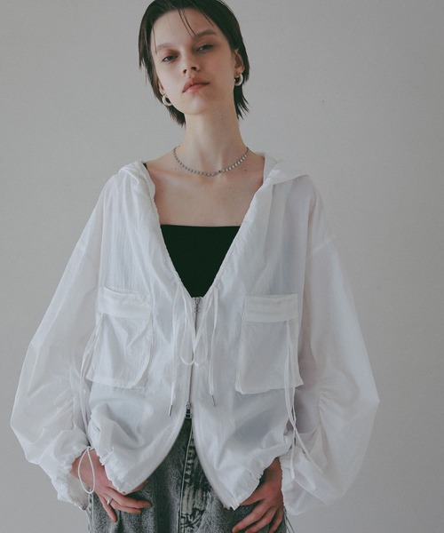 コート アウター 「EF(エフ)」シアーフーディブルゾン（WOMEN） レディースの画像