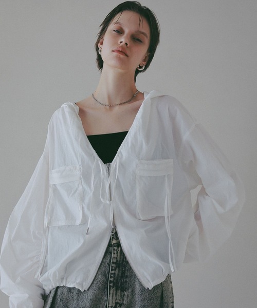 コート アウター 「EF(エフ)」シアーフーディブルゾン（WOMEN） レディースの画像