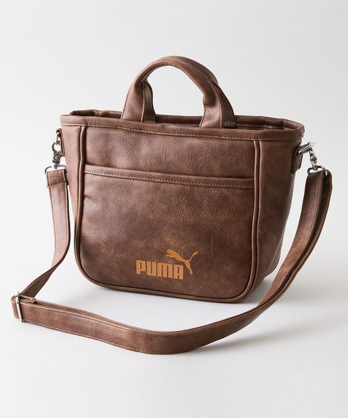 PUMA ブラウン トートバッグ PUMA（プーマ） スマホショルダー トートバッグ メンズ レディース