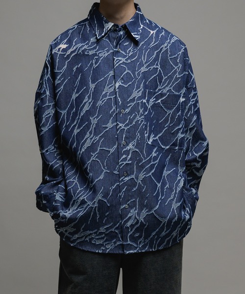 「Casper John」 長袖シャツ X-SMALL ネイビー メンズ_画像3