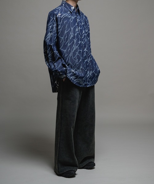 「Casper John」 長袖シャツ X-SMALL ネイビー メンズ_画像4