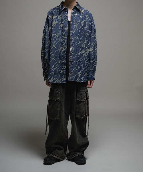 「Casper John」 長袖シャツ X-SMALL ネイビー メンズ_画像9