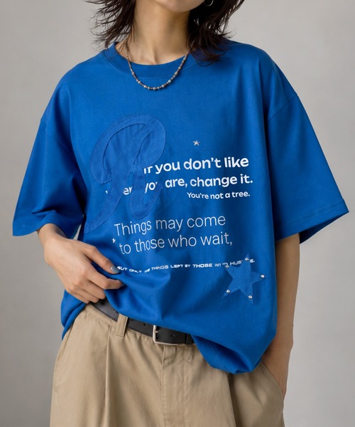 アロハシャツ tシャツ 半袖 「82」Y2K スタッズ ワッペン メッセージ