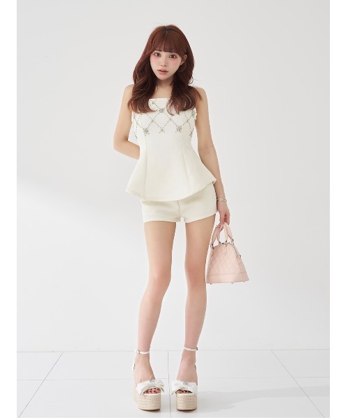 Darich（ダーリッチ） セットアップ キルティングビジューツイード