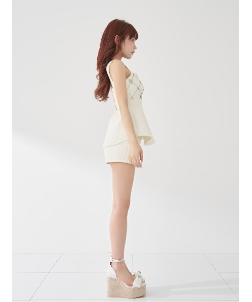 Darich（ダーリッチ） セットアップ キルティングビジューツイード