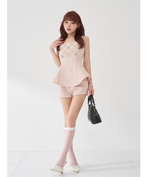 Darich（ダーリッチ） セットアップ キルティングビジューツイード