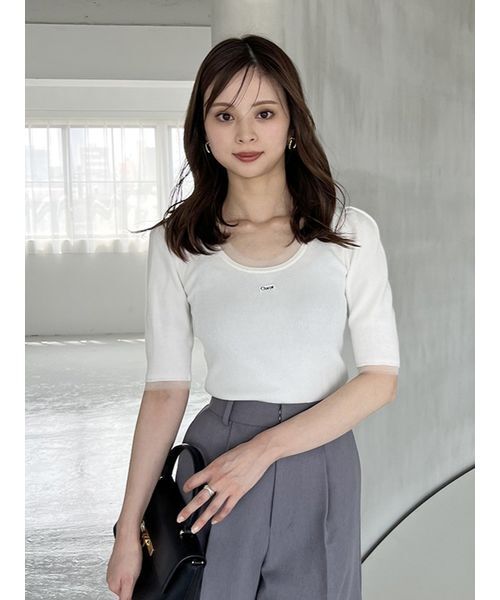 SNIDEL（スナイデル） 半袖ニット「Chacottコラボ」 F グレー