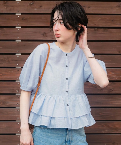 「titivate」 半袖ブラウス M ベージュ レディース_画像5
