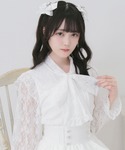 ブラウス シャツ 夏 ボウタイリボンフリルレー...の詳細画像1