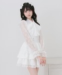 ブラウス シャツ 夏 ボウタイリボンフリルレー...の詳細画像5