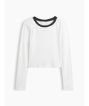 tシャツ リブ クロップド リンガーTシャツ ...の詳細画像3
