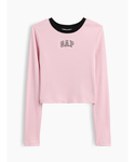tシャツ リブ クロップド リンガーTシャツ ...の詳細画像4