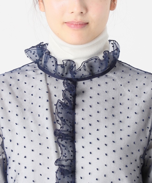 「IENA LA BOUCLE」 長袖ブラウス - ネイビー レディース_画像2