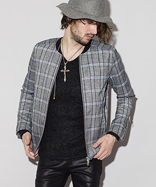 ジャケット・アウター Embossed Glen Check Coating Jacket GLEN CHECK TWEED COAT - Yonetomi STORE ONLINE｜ヨネトミストア
