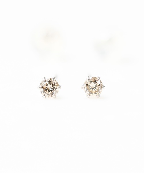 ピアス 「サンプル品セール」プラチナ・K18　一粒　ダイヤモンド　ピアス レディース
