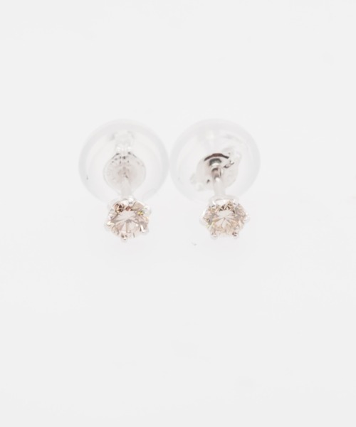 ピアス 「サンプル品セール」プラチナ・K18　一粒　ダイヤモンド　ピアス レディース_3