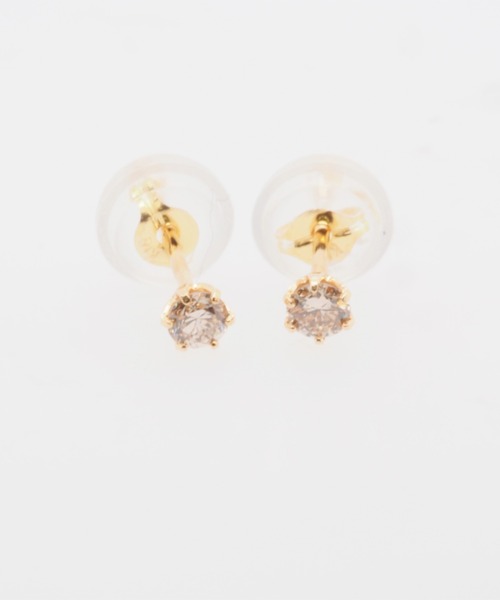 ピアス 「サンプル品セール」プラチナ・K18　一粒　ダイヤモンド　ピアス レディース_4