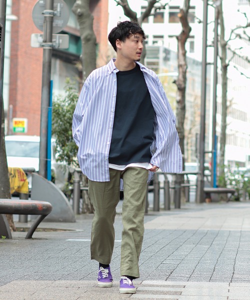 【美品】ジャーナルスタンダード　ストライプシャツ　ボタンダウンシャツ BDシャツ JOURNAL STANDARD relume シャツ ビッグシルエット ボタンダウン