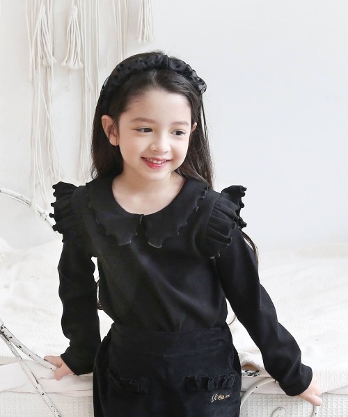 Rora（ローラ） tシャツ メロウ 長袖 フリル トップス (4color) キッズ