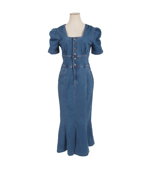 Julia Boutique ワンピース ロング丈デニムマーメイドワンピース