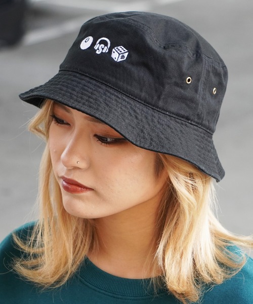バケットハット ネイビー刺繍ロゴ付き LOGO】刺繍 バケットハット – enebeyc