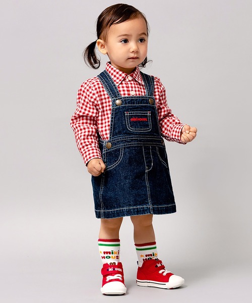 MIKI HOUSE ブラウス シャツ 長袖チェックシャツ キッズ 子供服