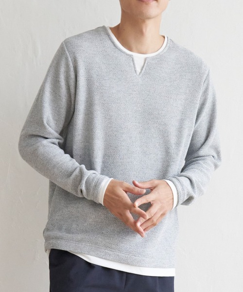 ikka（イッカ） tシャツ ワッフルキーネックレイヤード メンズ