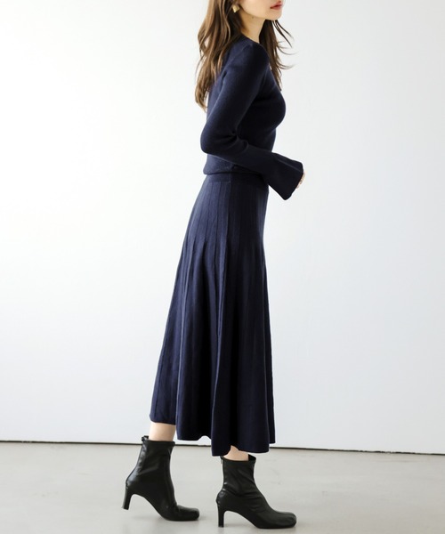 【  Jeans】リブニットワンピース ニットワンピース ロングワンピース レディース 長袖 冬 ロング