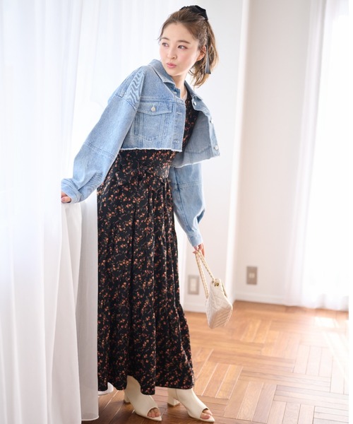 【美品】エムズグレーシー♡ カシュクール花柄ワンピース　40 小花刺繍カシュクールワンピース / GRACE CONTINENTAL | GRACE