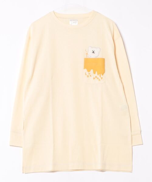 tシャツ 「LIVERY/ライブリー」　はちみつ大好きクマロンT　アニマルシリーズ レディース LB/S tシャツ 「LIVERY/ライブリー」 はちみつ大好きクマロンT
