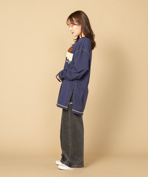 tシャツ 「LIVERY/ライブリー」　はちみつ大好きクマロンT　アニマルシリーズ レディース LB/S tシャツ 「LIVERY/ライブリー」 はちみつ大好きクマロンT