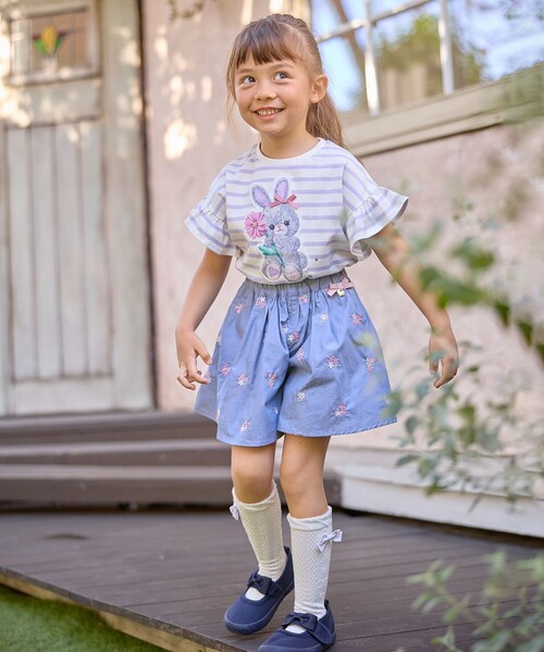 イエローペロタキッズ 花柄キルティングパンツ 8y イエローペロタキッズ 花柄キルティングパンツ 8y