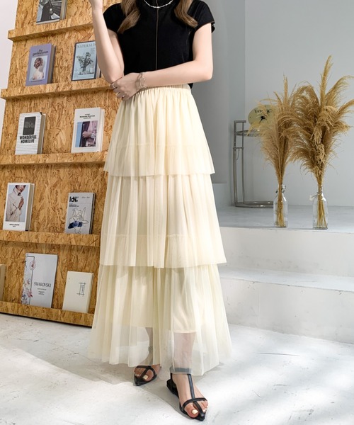 DOLCE&GABBANA ティアードフリル スカート ブラック 36 スカート ティアードチュールフリルスカート : ZOZOTOWN Yahoo