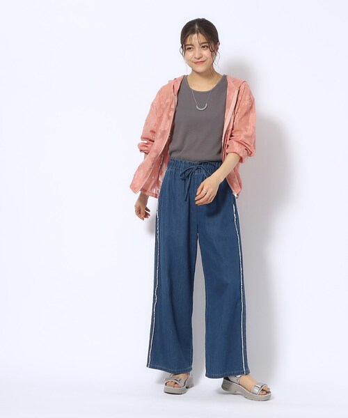 Cutie Blonde カーディガン 花柄シアーZIPパーカ レディース