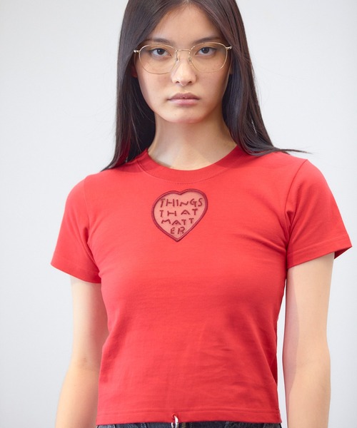 【新品未使用】 kasia kucharska ハート Tシャツ クロップドハートプリントT CD149 COUDRE｜MIKIRI STORE