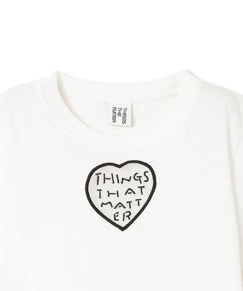 【け】THINGS THAT MATTER ハート型ロゴ Tシャツ THINGS THAT MATTER tシャツ 「THINGS MATTER/シングス ザット
