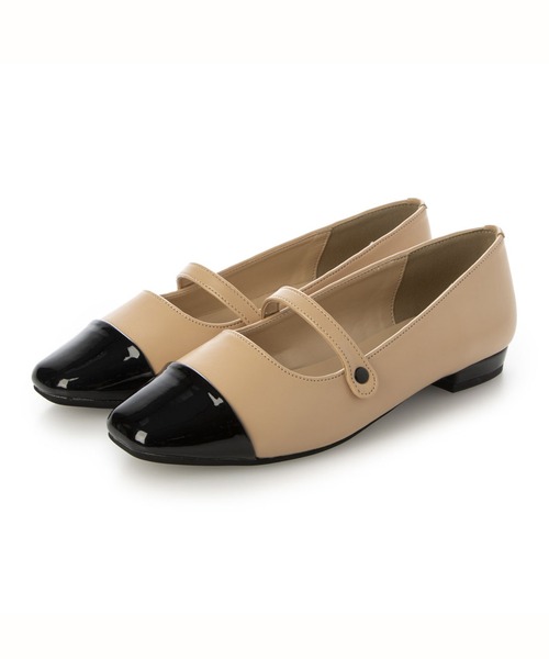 パンプス トゥキャップストラップフラットシューズ「低反発スポンジ入り」 | Fin | 19
