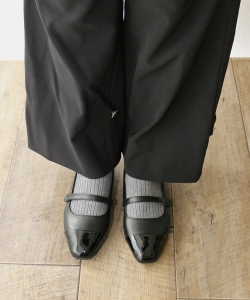 パンプス トゥキャップストラップフラットシューズ「低反発スポンジ入り」 | Fin | 14