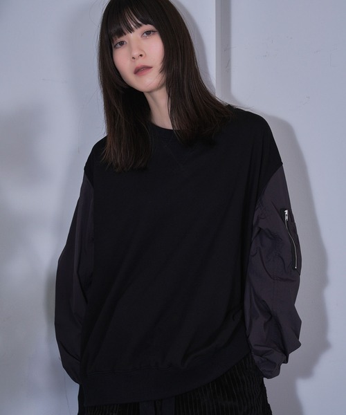Nora Lily トレーナー スウェット 「Nora Lily」MA-1 Sleeve