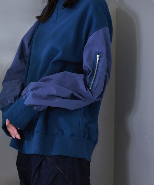 Nora Lily トレーナー スウェット 「Nora Lily」MA-1 Sleeve