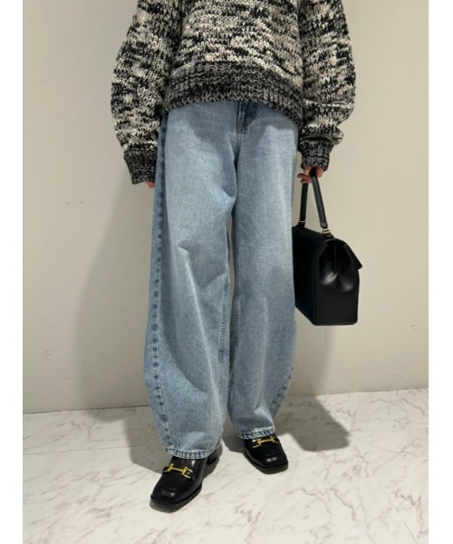 ミラ オーウェン♡ルーズフィットカーブデニムパンツ ルーズフィットカーブデニムパンツ【手洗い可能】(デニムパンツ