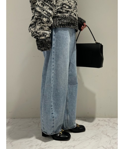 Mila Owen ルーズフィットカーブデニム　デニムパンツ　サイズ0デニム ルーズフィットカーブデニムパンツ【手洗い可能】(デニムパンツ